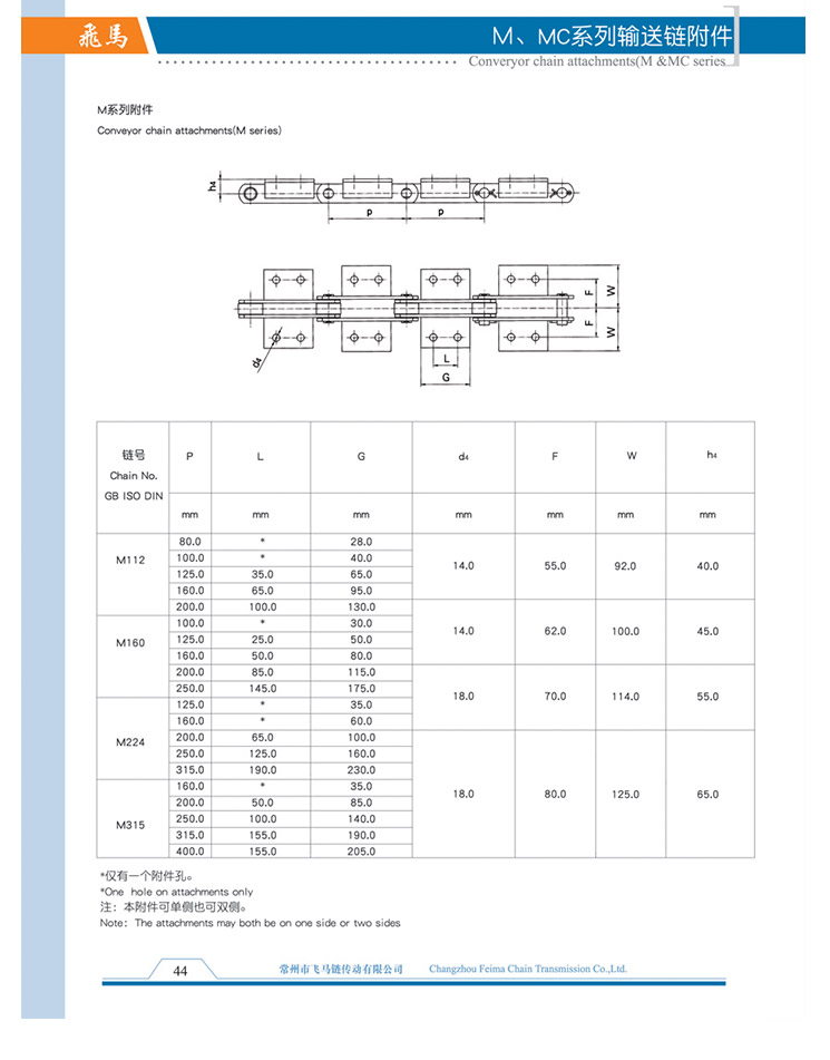 M、MC系列輸送鏈附件